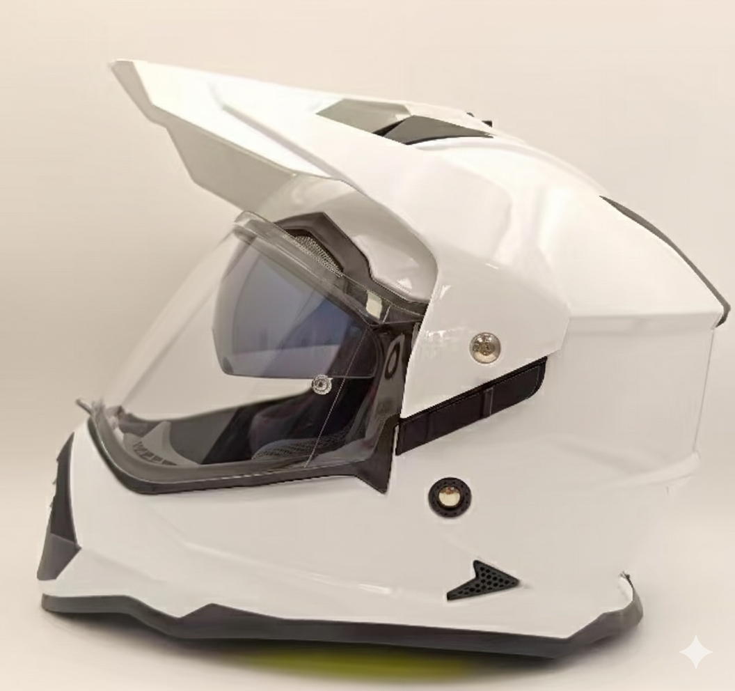 Casque Moto ATIS Dual Sport adulte – Style Cross / Adventure ( Blanc )