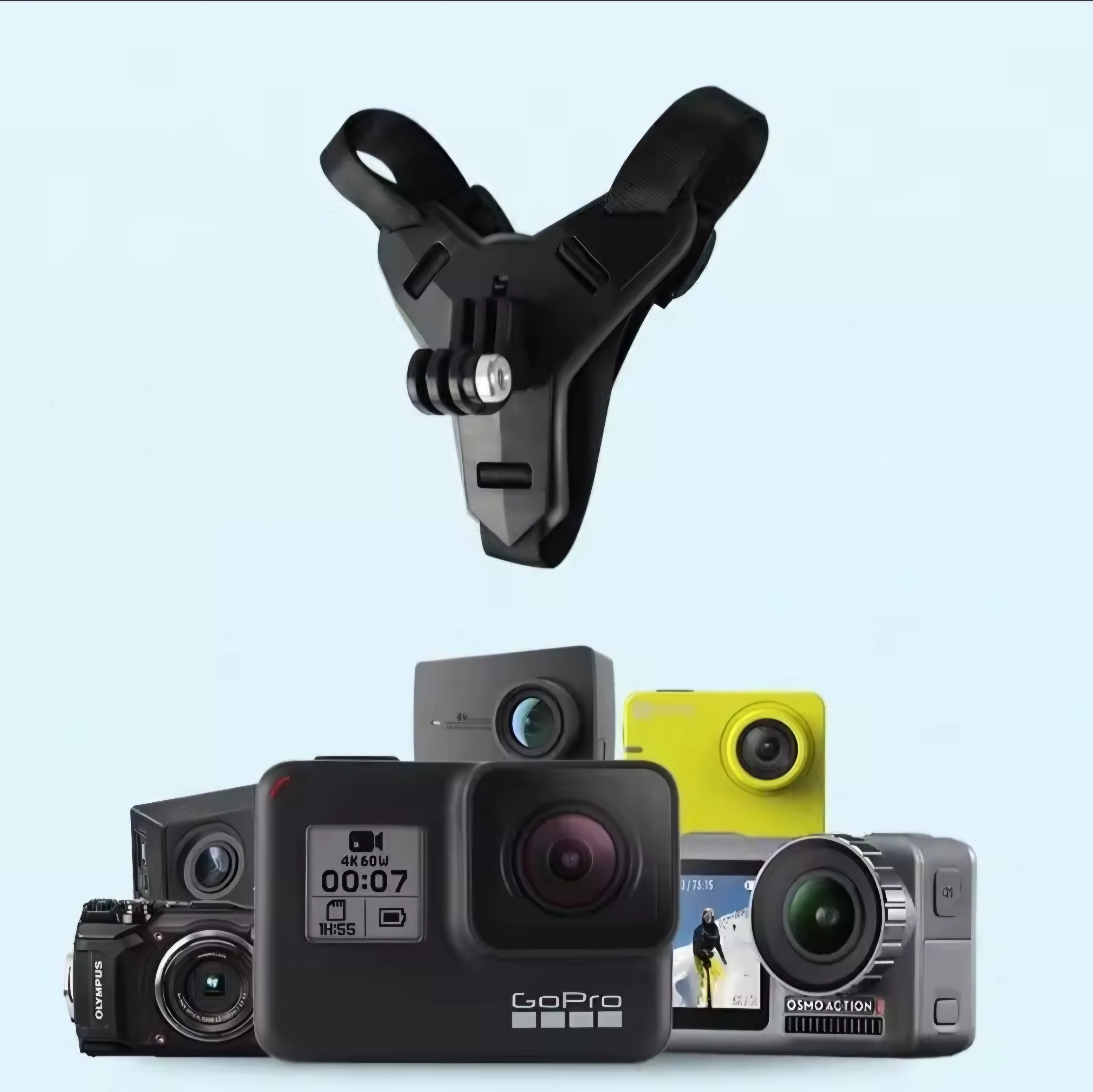 Support Mentonnière Universel pour Caméra Sport (GoPro, DJI, Insta360)