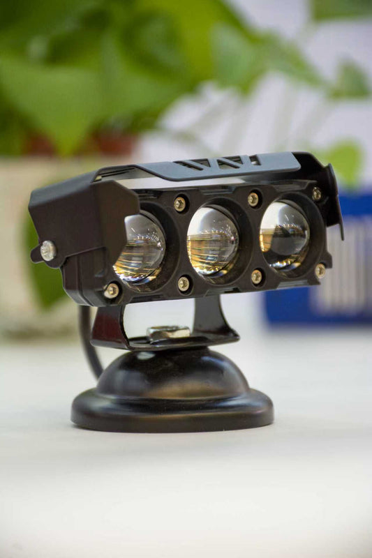 Phare Auxiliaire Off-Road à 3 LED - Double Faisceau (Blanc & Jaune)