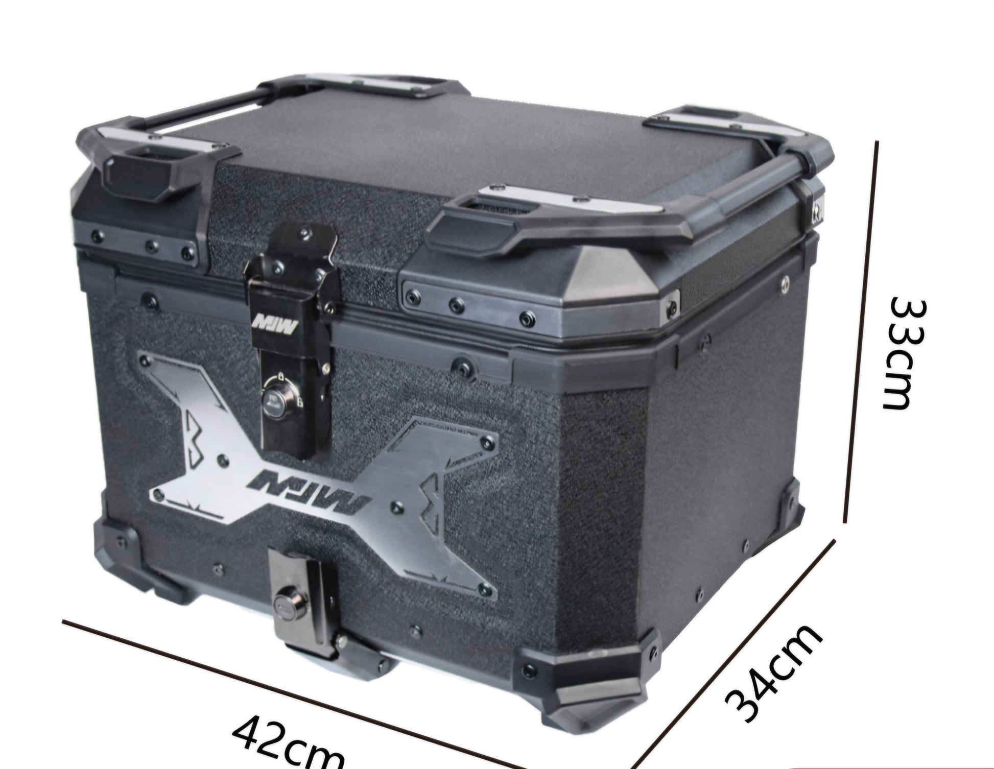 Top Case Édition Hook 45L aluminium + dosseret + platine universelle + garniture intérieure